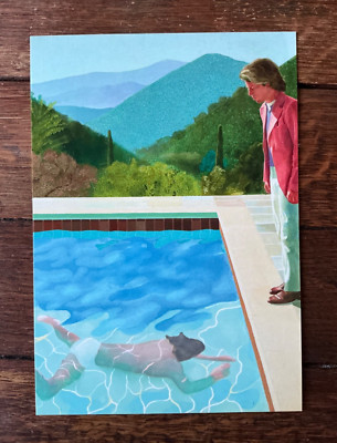 David Hockney - Private Invite Art Showcard Mini Print 2017 Pool with 2 Figures