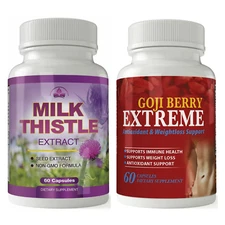 Milk Thistle Extract Liver Detox Goji Berry Weight Loss Antioxidant Supplements