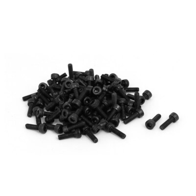 100pcs M3x10mm Vollgewinde Innensechskant Rändelschraube Bolzen Schwarz