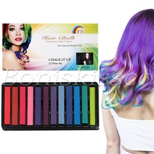 12 Color Hair Chalk Set Hair Dye Temporary Washable Disposable DIY Party Cosplay