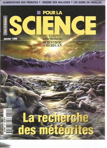 POUR LA SCIENCE N°255 METEORITES / ALIMENTATION PRIMATES / ORIGINE DES MALADIES