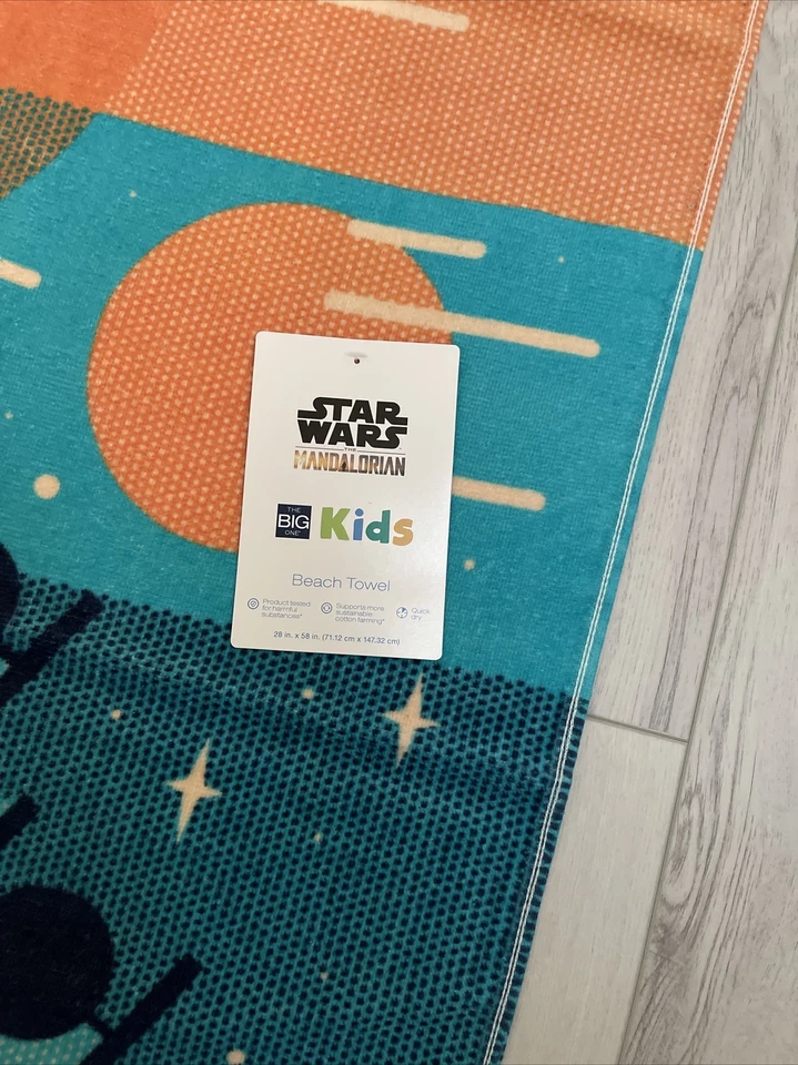 Toalha de praia infantil Star Wars Baby Yoda nova com etiquetas - Mandalorian - FRETE GRÁTIS 28x58 - Imagem 2 de 3