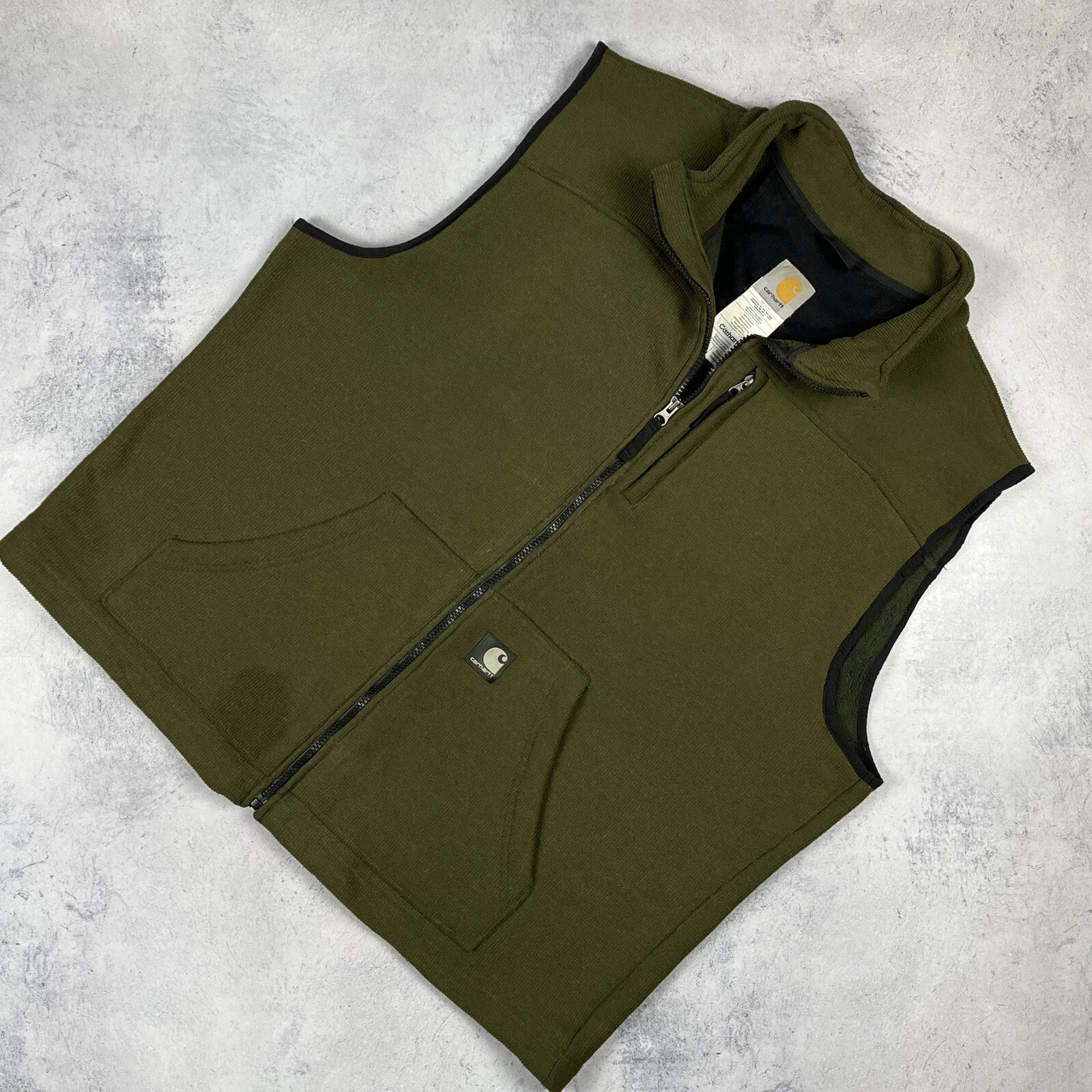 Vintage Carhartt Textured Thermal Fleece Vest 90’s Mens Size XL Green Streetwear