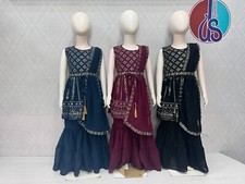 Bollywood Designer 1T-3T Girls Georgette Palazzo Suit Indian Pakistani Garara