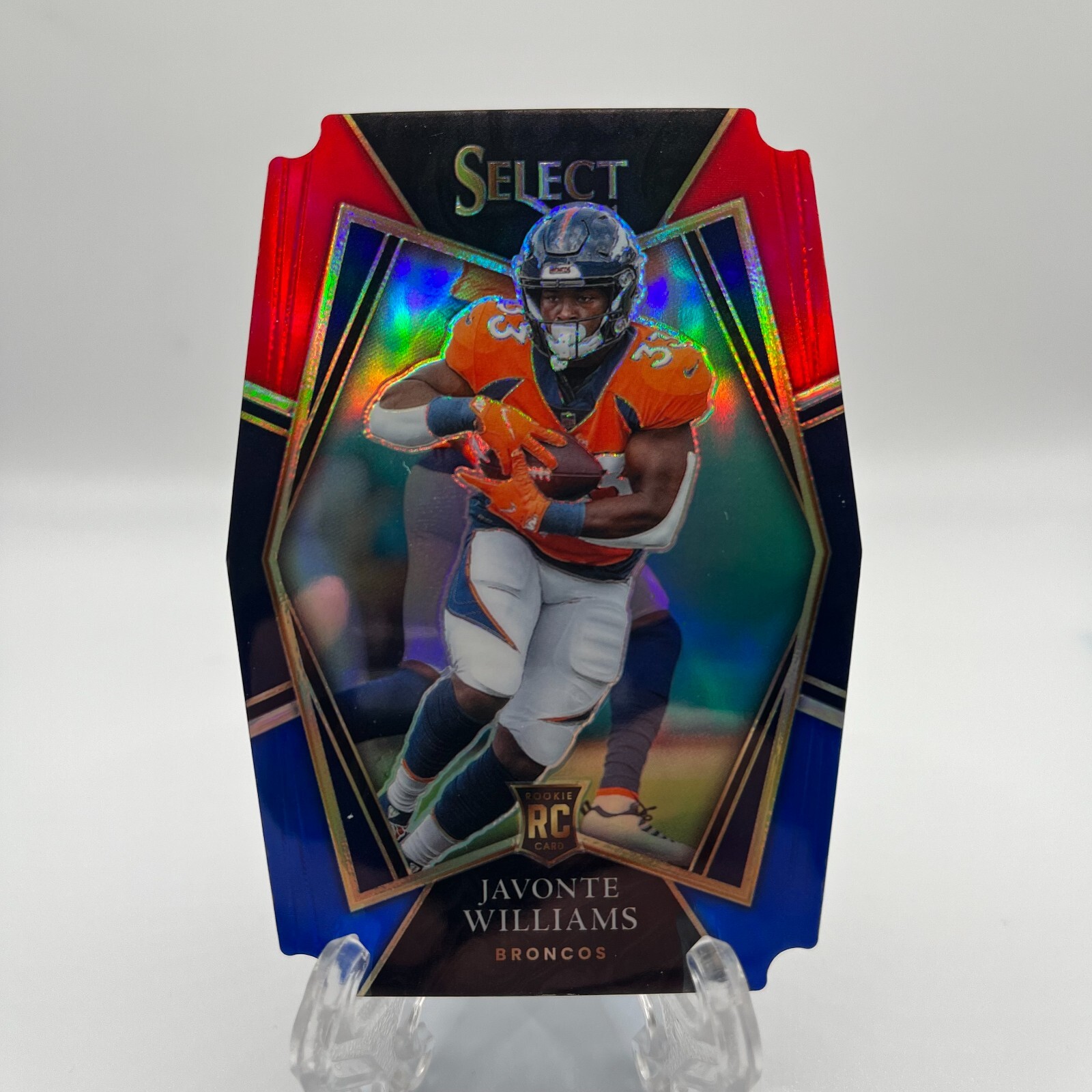 Javonte Williams RC 2021 Panini Select Premier Level Red Blue Die Cut #157 QTY