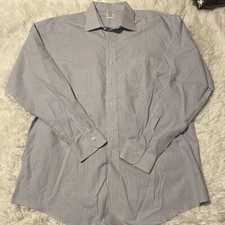 Brooks Brothers Classic Mens Size 17 35 Blue Plaid Long Sleeve Button Down Shirt