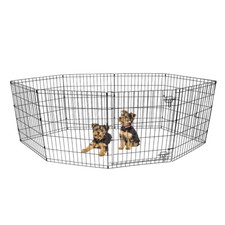 , 8-Panel Indoor  Outdoor Pet Exercise Play Pen with Door, 18"H
