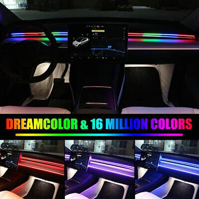 RGB Dreamcolor Car Light Strip APP Symphony Car Ambient Light For Tesla  Model 3