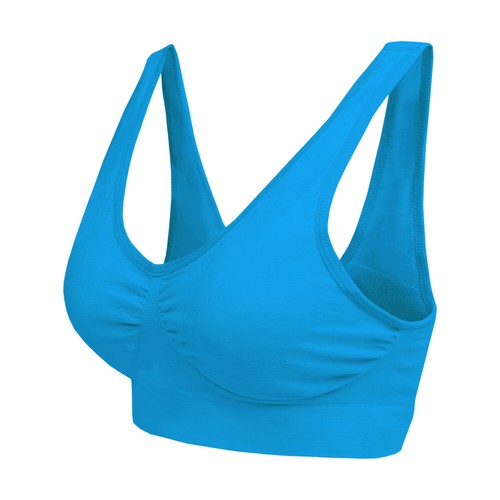 Womens Seamless Comfort Non-Wired Unpadded Bra Stretch Crop Top - Picture 15 of 38
