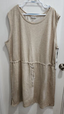 NEW Calvin Klein Women's Sleeveless Tie Waist Casual Tank Dress Tan Plus Size 2X
