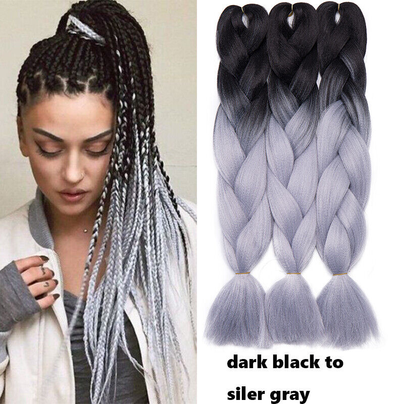 SOKU Synthetic Hair Extensions Jumbo Braids 24inch Long Locks Braiding  Black Hair Crochet Boxed Braid For