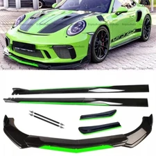 Front Bumper Lip Side Skirt Rear Bumper Lip Black Green for Porsche Panamera