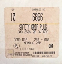 Arrow Hart Safety Grip Plug 6866 Qty 10 