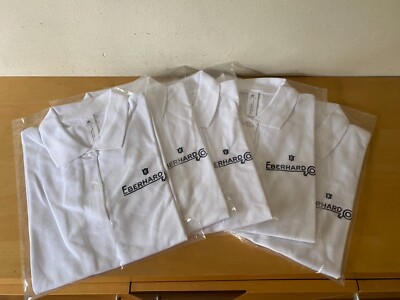 New - 5x Polo Shirt EBERHARD & CO Polo - White color Blanco - Size L - For women
