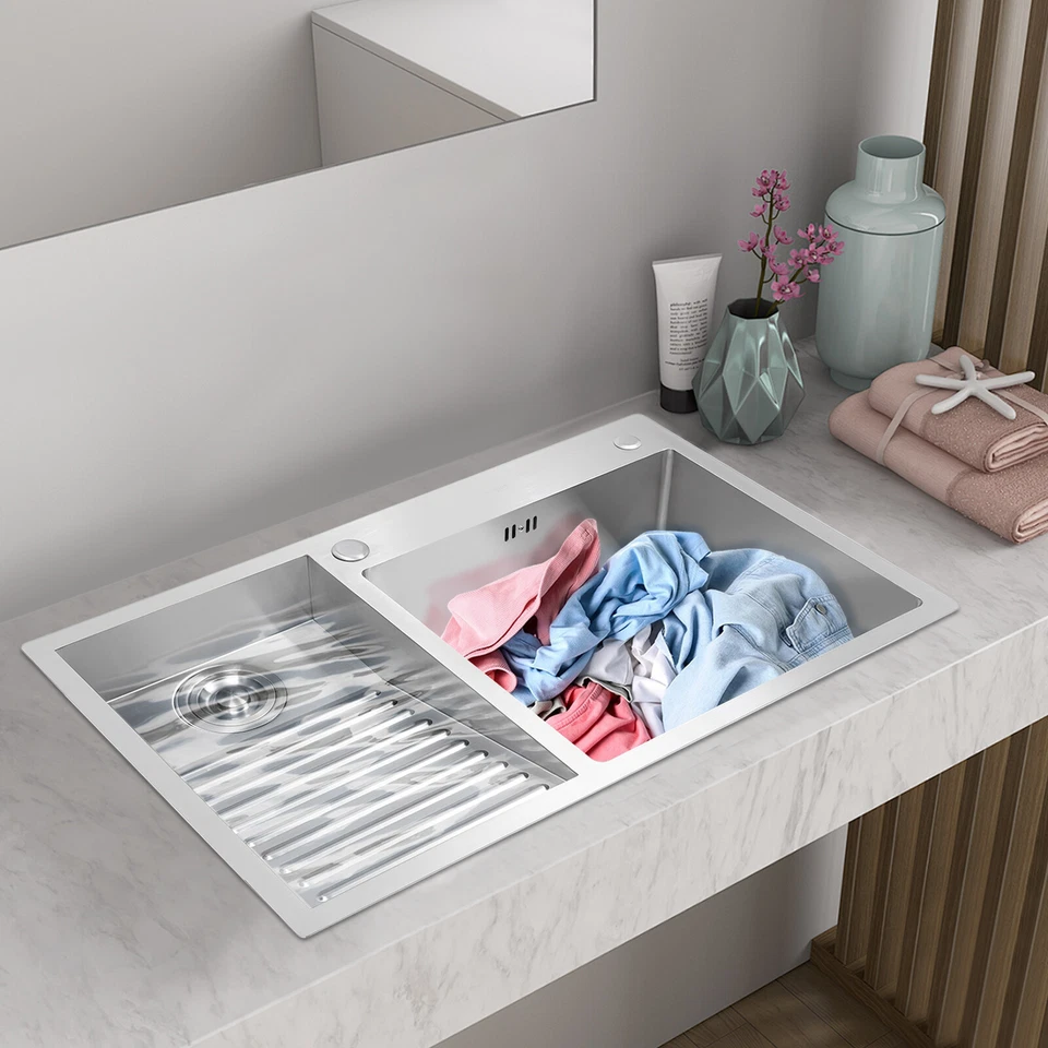 Раковина для стирки белья из нержавеющей стали универсальная раковина ручная стирка ванна со стиральной доской - Изображение 4 из 4