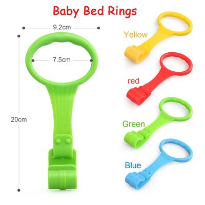 6 Stück Ringe für Baby Kinderbetten Babybett Pull Ring Mehrfarbig Hängender R...
