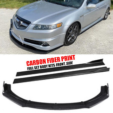 For Acura Tl 2008-2014 Front Bumper Lip Splitter Side Skirt Carbon Extensions