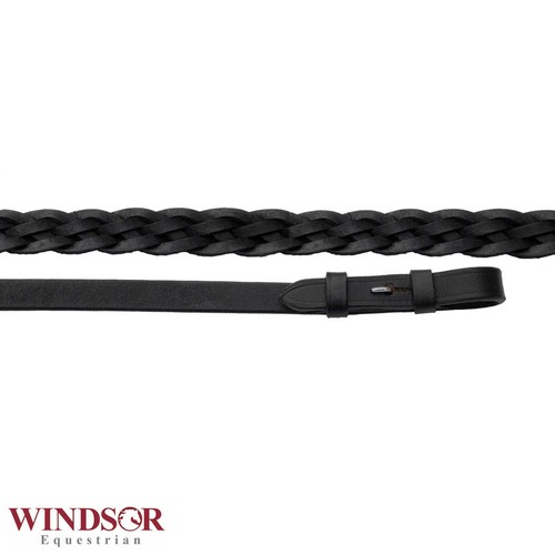 Windsor Equestrian Leather Plaited Reins – BLACK or BROWN FREE P&P - Picture 3 of 8
