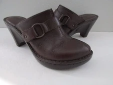 Born Womens Size 9 Brown Leather Clog Slip-On Shoes