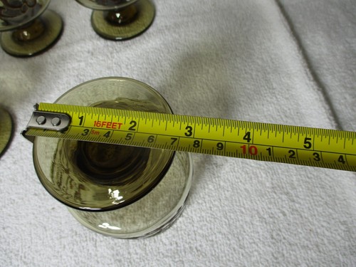 Vintage Libbey Prado set di 6 calici marrone fulvo pergamena rialzata 4 1/4 pollici - Foto 6 di 8