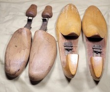 2 Pair Vintage Mens Adjustable Wooden Shoe Tree Forms