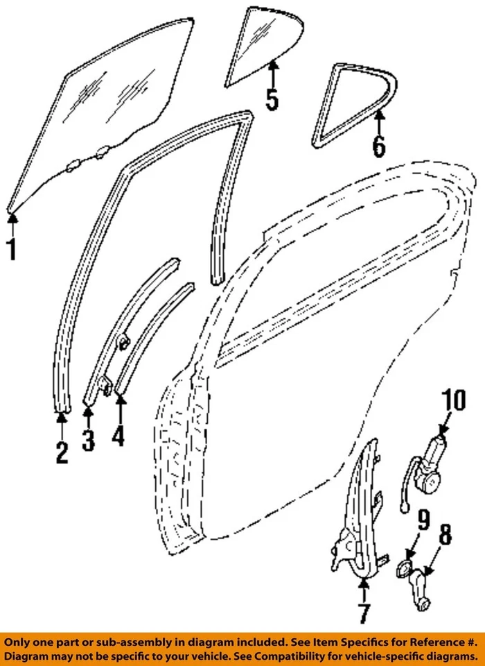 Cristal puerta trasera derecha OEM 1995 1996 1997 1998 1999 Nissan Sentra Foto 3 de 4