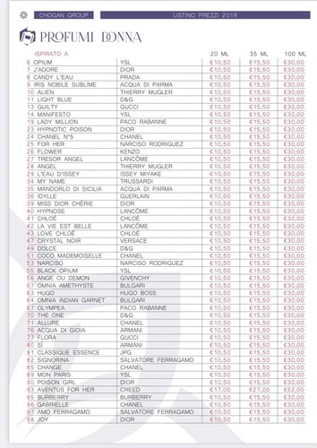 PROFUMI UOMO/Donna/Unisex Lista Catalogo | eBay