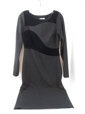 Calvin Klein Women's Black Long Sleeve Sheath Round Neck Stretch Dress - Size 6