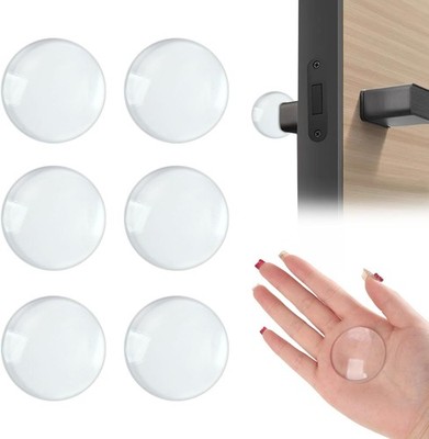 6 Stück Türstopper, Wandschutz selbstklebend Türstopper Silikon transparent,