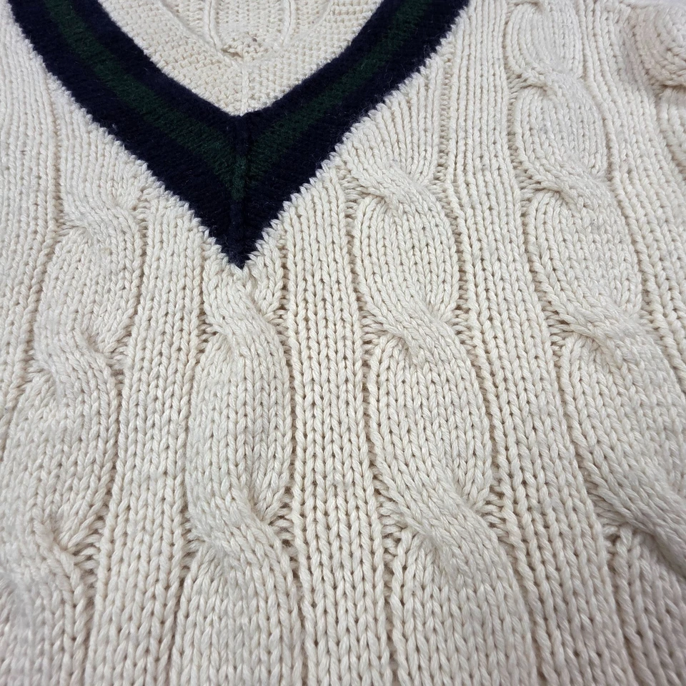 Suéter Ralph Lauren Para Mujer M Mezcla Cachemira Cuello en V Cable MUESTRA 2009 ÚNICO Foto 2 de 4