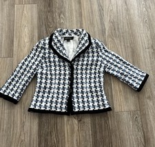 Kasper Womens Blazer Jacket Size 6P Blue Black Color