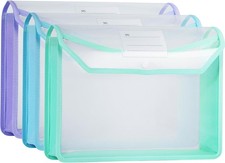Plastic Expanding File Folder, Clear Envelopes Fit Letter  A4 Size, Folders for