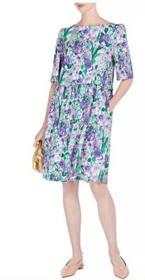 Weekend Max Mara Floral Cotton Knee-Length Dress with Pockets Size M
