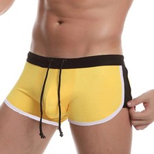 Men's Swimming Trunks with Drawstring Flat Angle Swim Shorts Quick Dry Beach.