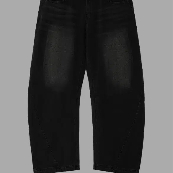 Curved Line Double Pocket Washing Denim Pants