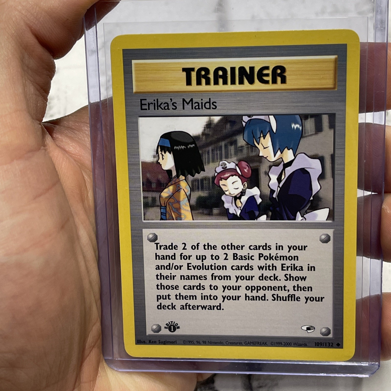 Pokémon TCG Erika's Maids 109/132 1st Edition Gym Heroes Card NM Condition WOTC