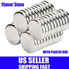 Neodymium Magnets N45 Disc Round Super Strong Rare Earth 15mm 3mm Refrigerator