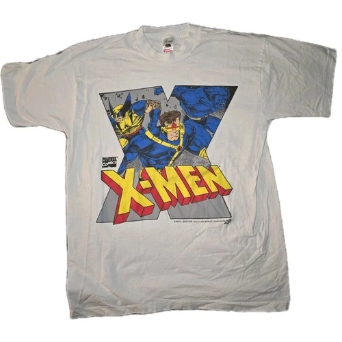 Vtg 90s X-Men T Shirt XL Marvel Comics Wolverine Beast Cyclops Single Stitch
