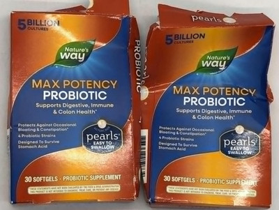 2PK Natures Way Supports Digestive Immune & Colon ~ 30 Softgels Each ~ EXP 6/26