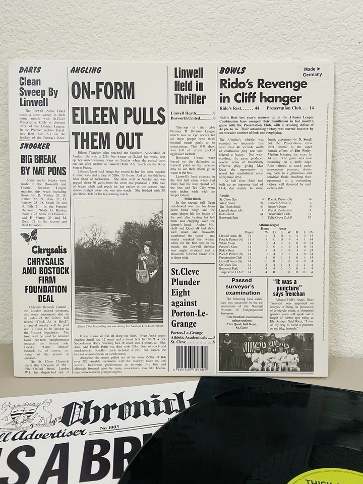 JETHRO TULL Thick As A Brick CHRYSALIS LP NM europe 180g audiophile w/ booklet x - Image 3 of 3