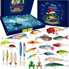 EXUN Premium Fishing Advent Calendar 2025 – 24 Days of Curated Lures for Blue 