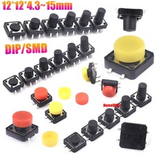 Black DIP/SMD Micro Tactile Switch Miniature Push Button Switches 12 12 4.3 15mm