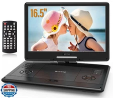 WONNIE 16.5" Portable DVD Player with 14.1" Large HD Swivel Screen, 6 Hours R