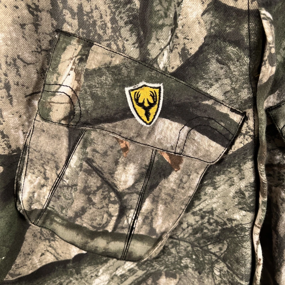 Mossy Oak Scent Shiel Camoflague Hunting Cotton Button Front Shirt XL - Image 4 of 4