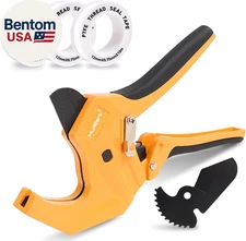 PVC Pipe Cutter Tool Cuts up to 1-5/8", Heavy-Duty Aluminum Ratchet Cutter with 