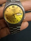 Vintage Seiko 5 Automatic Watch: Copper Sunburst Dial, Day/Date, Japan Made