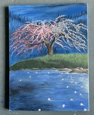 Original Acrylic Painting, Stretched Canvas 18”x 24” Landscape, Ready to hang
