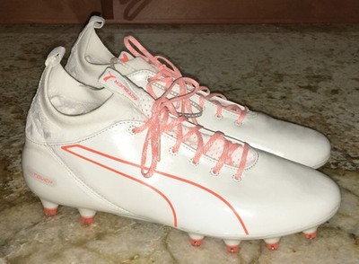 PUMA evoTOUCH PRO Firm Ground White Orange Soccer Cleats NEW Mens Youth 7 7.5