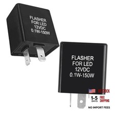 2-Pin 12V Silent Electronic Flasher Relay for LED Turn Signal Compatible 2PCS