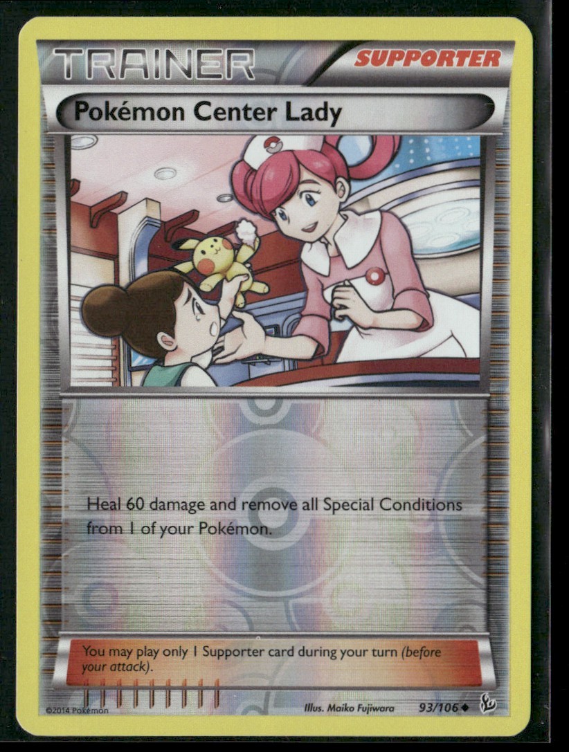 Pokémon Center Lady #93/106 XY - Flashfire 2014 Reverse Holo NM Pokemon TCG